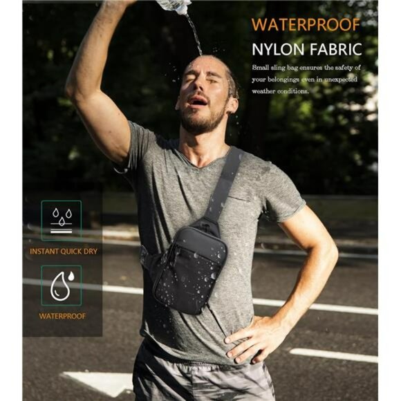 Waterproof Mini Sling Bag Crossbody Chest Backpack for Travel Hiking Running - Picture 5 of 7